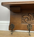 Coat Rack Vintage French Oak Wall Mounted 5 Hooks Carved Rack Hanger LOT 63026
