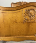 Bed Vintage French Louis XVI Double Bed Frame Oak Carved Headboard LOT 46075