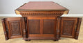 Desk Antique French Style Oak Double Sided Carved Pedestal Desk LOT 6514