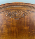 Bed Antique French Style Oak Double Bed Frame Carved Headboard LOT 27627