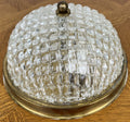 Ceiling Lamp Vintage French Brass Pendant Glass Flush Mount Light LOT 60633