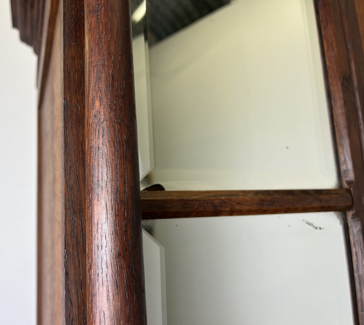 Wardrobe Antique French Style Oak Mirrored Two Drawers Carved Armoire LOT 6541