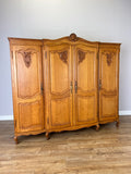 Wardrobe Vintage French Louis XVI Style Oak Four Door Carved Armoire LOT 6494