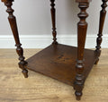Bedside Table Antique French Style Marble Top Oak Cabinet Nightstand LOT 624610