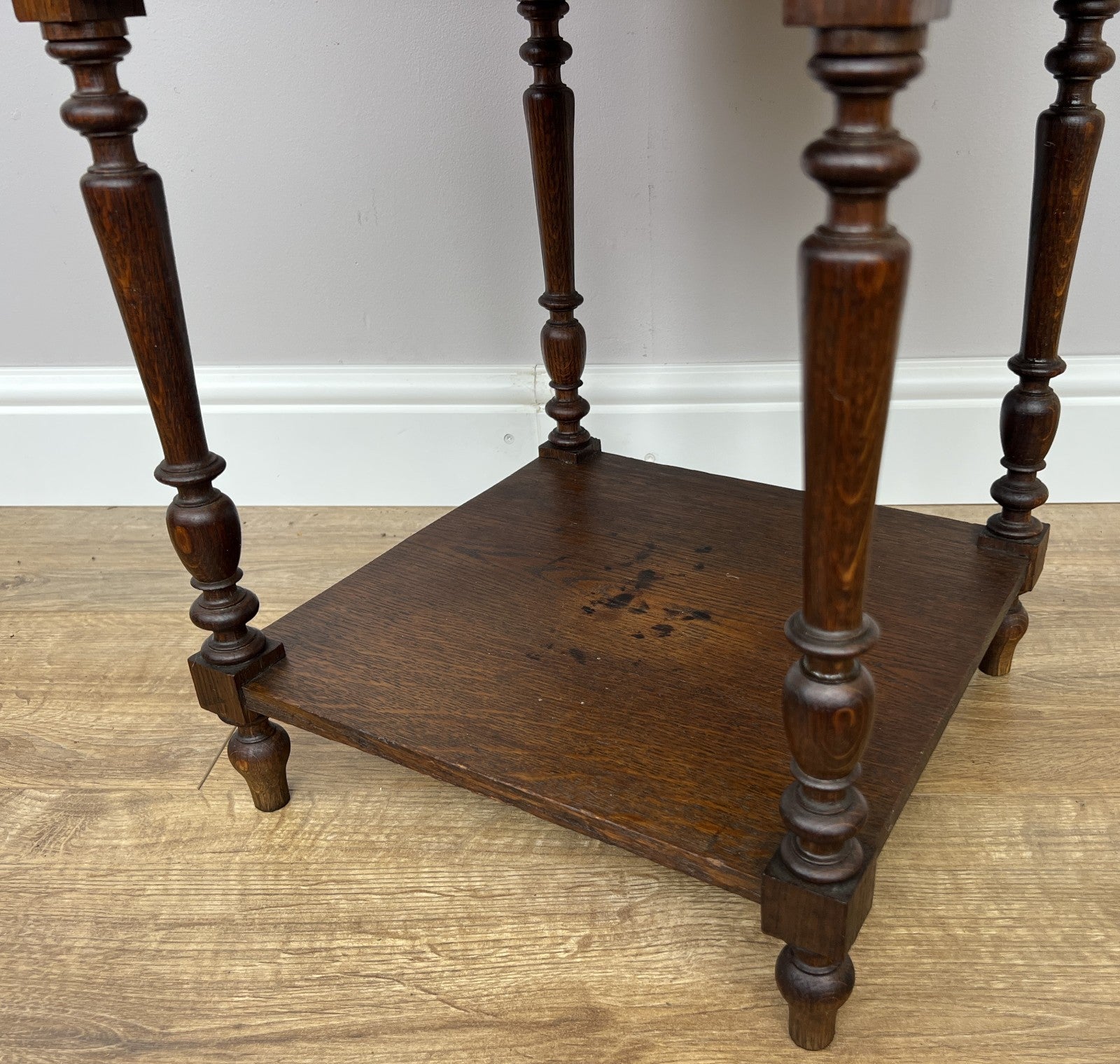 Bedside Table Antique French Style Marble Top Oak Cabinet Nightstand LOT 624610