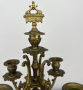 Pair of Candelabra Antique French Style Brass Five Arm Candle Holders LOT 60254