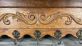 French Vintage Coat Rack Oak 5 Hooks Ornate Wall Shelf Carved Coat LOT 44454
