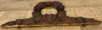 Pediment Antique French Carved Oak Floral Crest Decorative Panel LOT 61800