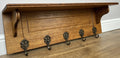 Coat Rack Vintage French Oak Wall Mounted 5 Hooks Carved Rack Hanger LOT 62031