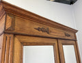Wardrobe Antique French Style Oak Two Door Carved Mirrored Armoire LOT 61623