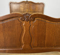 Bed Vintage French Louis XVI Double Bed Frame Oak Carved Headboard LOT 64086