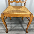 Chairs Vintage French Louis XVI Style Oak Upholstered Set of 4 Carved LOT 44036