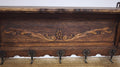 French Vintage Coat Rack Oak 5 Hooks Wall Shelf Carved Coat Hanger LOT 49993