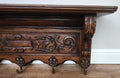 French Vintage Coat Rack Oak 5 Hooks Wall Shelf Carved Coat Hanger LOT 49985