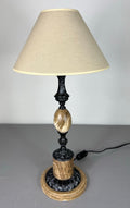 Table Lamp Vintage French Style Ceramic Brass Lamp with Shade LOT 50791