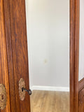 Wardrobe Antique French Oak Two Door Mirrored Carved Armoire Cabinet LOT 609712