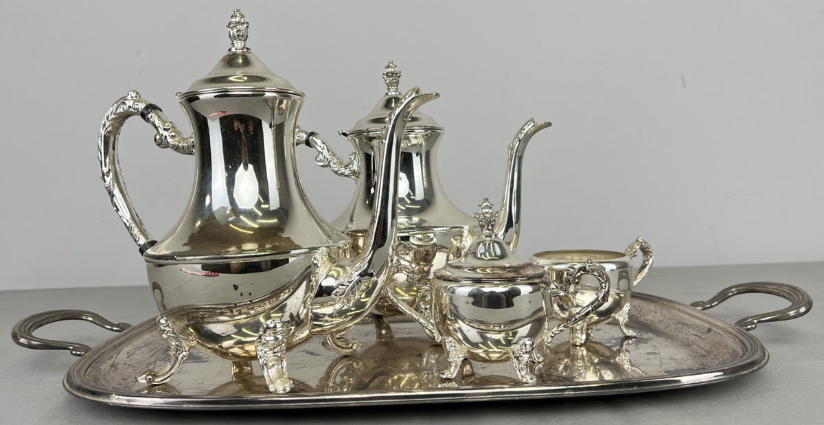 Coffee Set Vintage French Style Tea Coffee Serving Tray with Pot LOT 6433