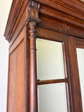 Wardrobe Antique French Style Oak Mirrored Two Drawers Carved Armoire LOT 6541