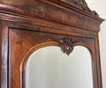 Wardrobe Antique French Style Mahogany Hidden Drawer Mirrored Armoire LOT 61484