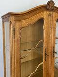 Bookcase Vintage French Louis XIV Style Oak Glazed Display Cabinet LOT 6490