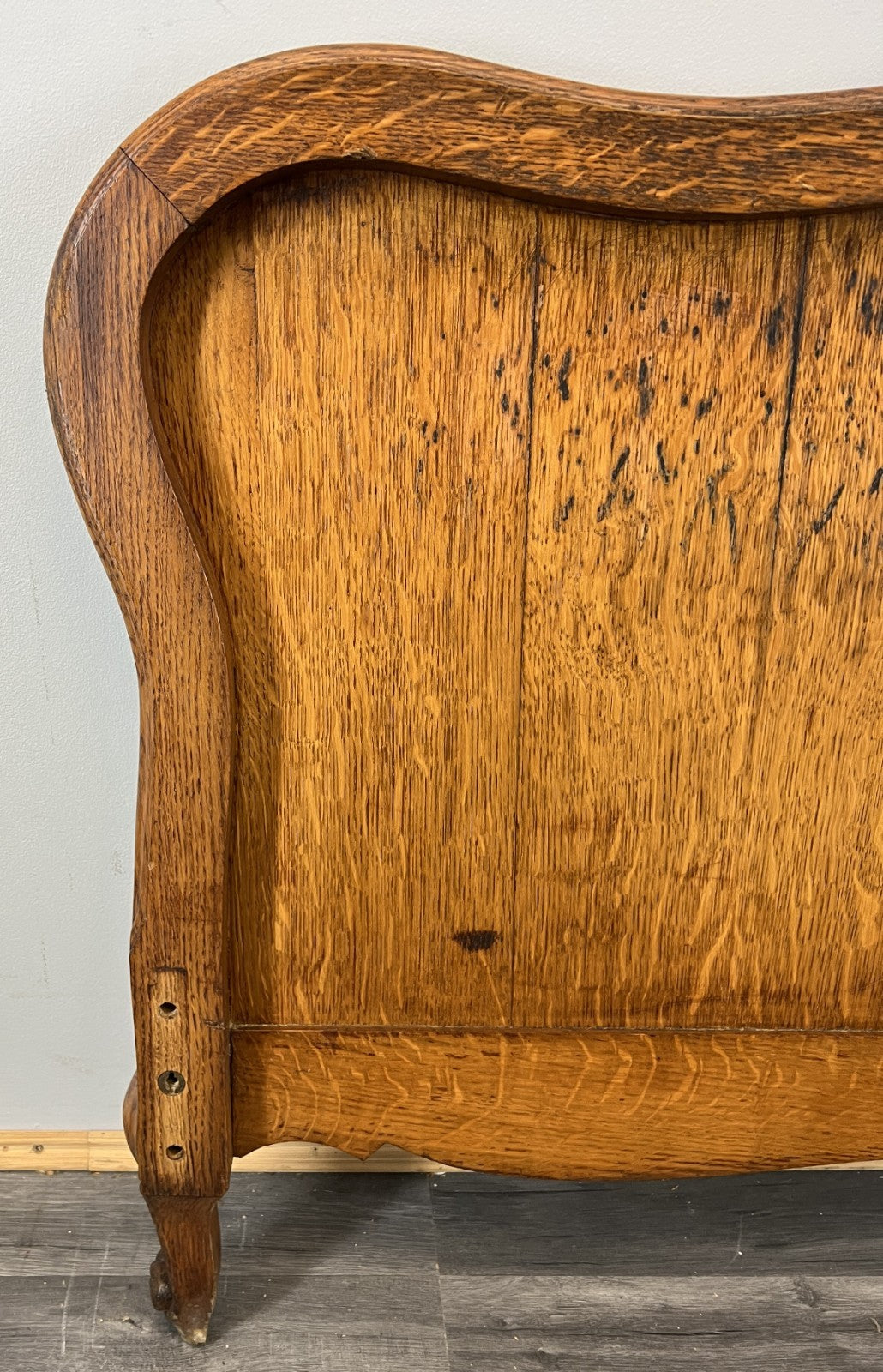 Footboard Vintage French Style Oak Double Bed Carved Footboard LOT 47327