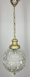 Ceiling Lamp Vintage Style Brass Pressed Crystal Pendant Chandelier LOT 52030