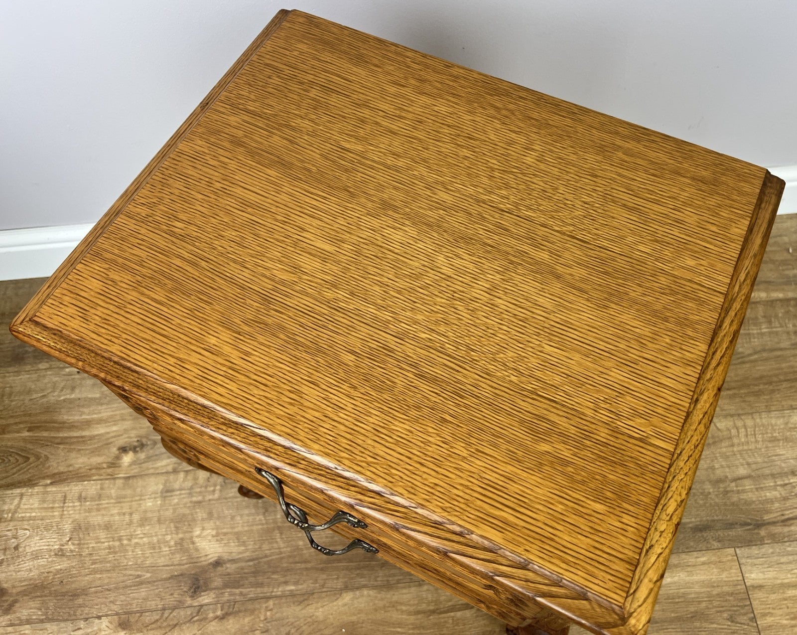 Pair of Bedside Tables Vintage French Louis Oak Nightstands Cabinets LOT 635011