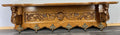 French Vintage Style Coat Rack Oak 6 Hooks Ornate Wall Shelf Coat LOT 46941