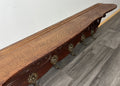 French Vintage Coat Rack Oak 7 Hooks Ornate Wall Shelf Carved Coat LOT 3885