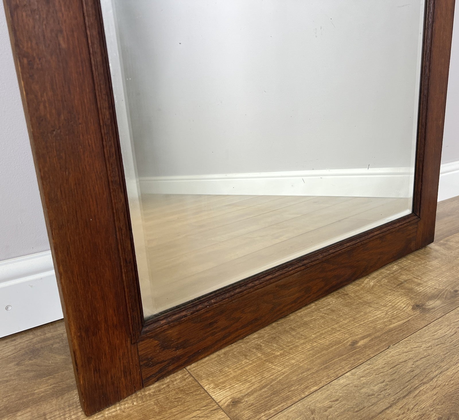 Mirror Antique French Style Wall Mirror Oak Carved Decorative Frame LOT 61956