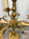 Lamp Vintage French Brass 3 Arm Candelabra Light Ornate Rococo Design LOT 44519