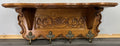 French Vintage Style Coat Rack Oak 4 Hooks Ornate Wall Shelf Coat LOT 47261