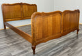 Bed Vintage French Louis XVI Double Bed Frame Oak Carved Headboard LOT 36592
