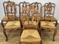 Dining Chairs Vintage French Louis Style Oak Set of 8 Upholstered Seats LOT 63453