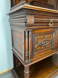 Sideboard Antique French Style Walnut Marble Display Cabinet Cupboard LOT 357610