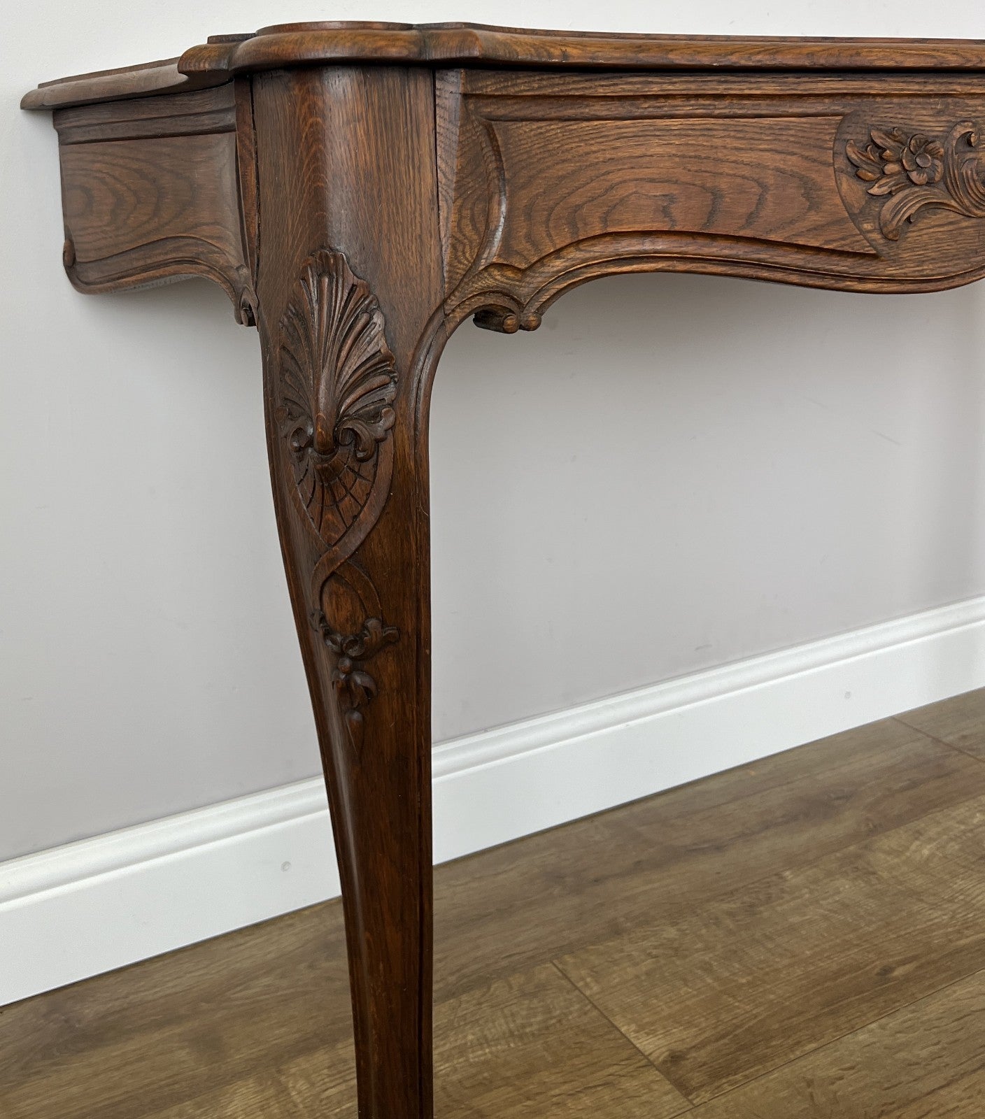 Table with Mirror Antique French Louis Oak Wall Mirror Console Table LOT 64026