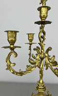 Pair of Candelabras Vintage French Brass Ornate 5 Arm Candle Holders LOT 64375