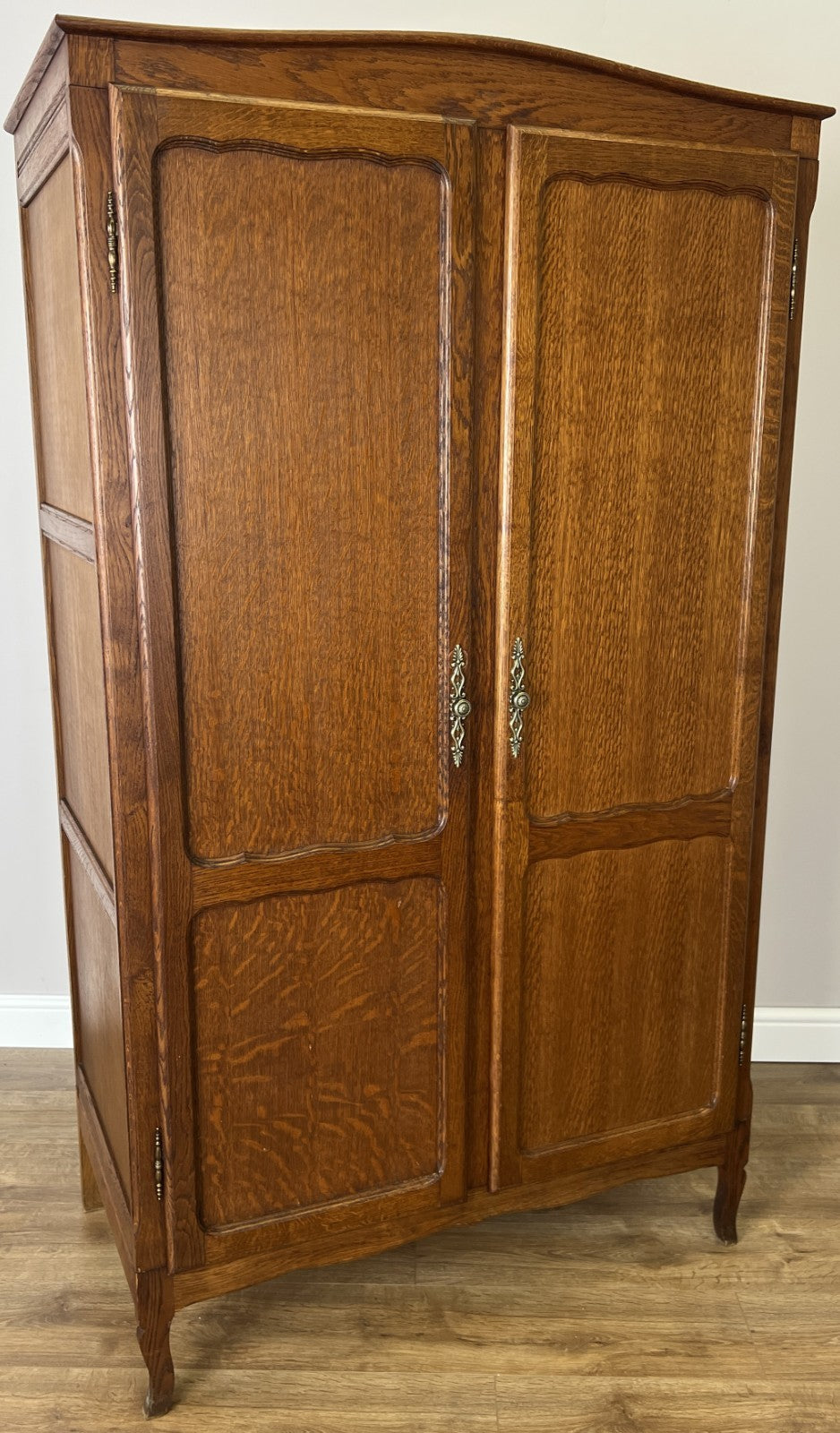 Wardrobe Vintage French Louis XVI Style Oak Two Door Carved Armoire LOT 48540