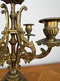 Pair of Candelabra Antique French Style Brass Five Arm Candle Holders LOT 60257