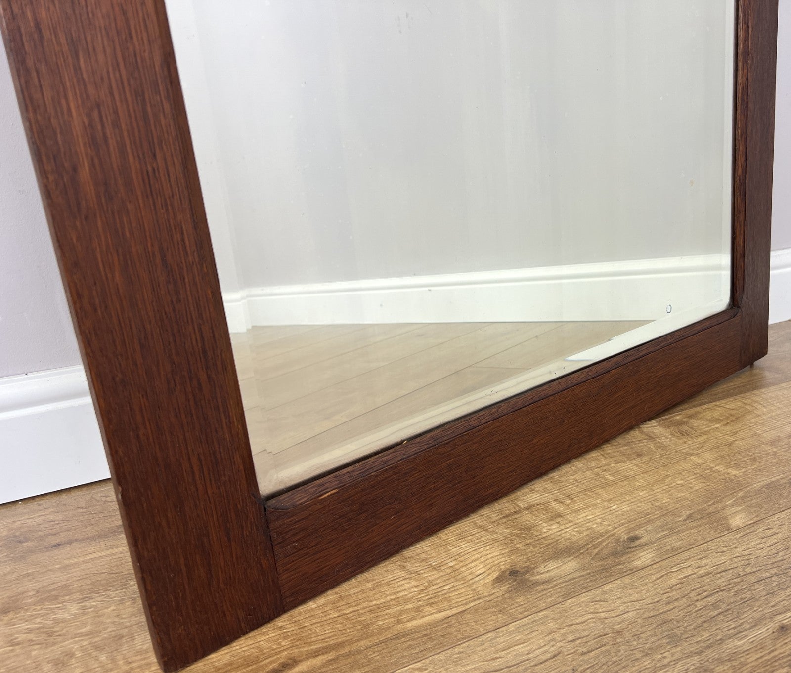 Mirror Antique French Style Oak Carved Wardrobe Mirror Polished Glass LOT 61945