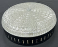Ceiling Lamp Vintage French Style Patterned Glass Flush Mount LOT 6480