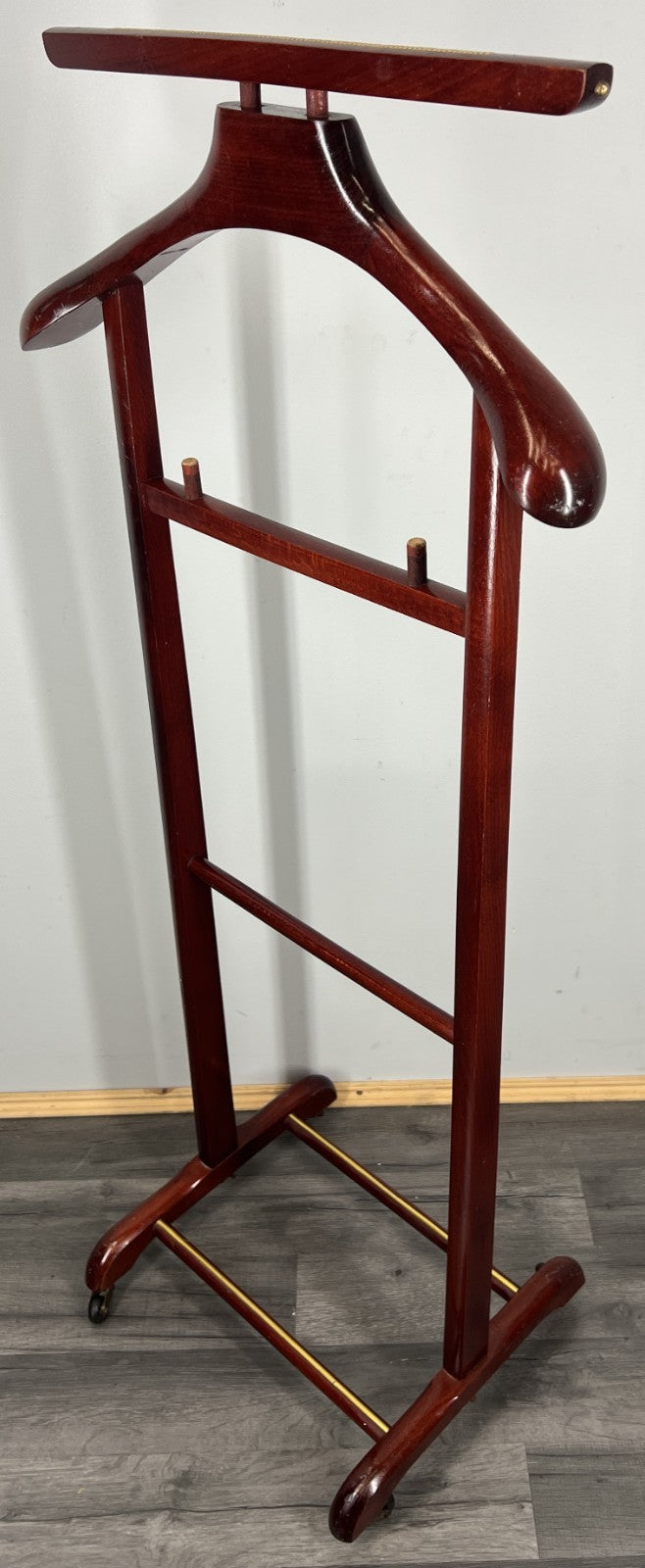 Clothes Valet Stand Vintage French Gentlemen’s Suit Hanger Brass Bar LOT 42881