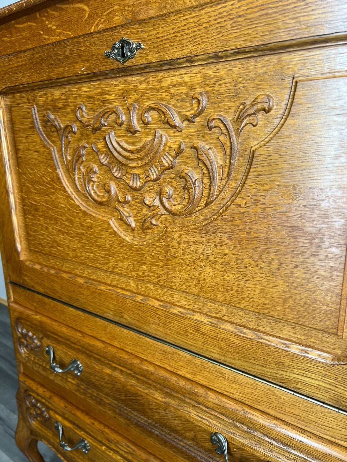 Cabinet Vintage French Louis XIV Style Drop Front Cupboard Sideboard LOT 26467