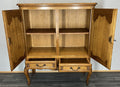 Cabinet Vintage French Louis XVI Oak Carved Cupboard with 2 Drawers LOT 44608