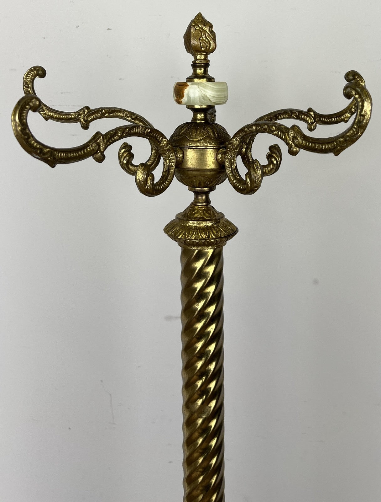 Standing Coat Hanger Vintage French Brass 9 Hooks Ornate Coat Rack LOT 60922