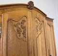 Wardrobe Vintage French Louis XVI Style Oak Four Door Carved Armoire LOT 6497