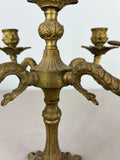 Antique French Brass Candelabra – Ornate 5-Arm Candle Holder (Lot 3604)