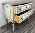 Cabinet Vintage French Marble Top Carved with Drawers Sideboard LOT 435114