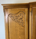Wardrobe Vintage French Louis XVI Style Oak Four Door Carved Armoire LOT 48114