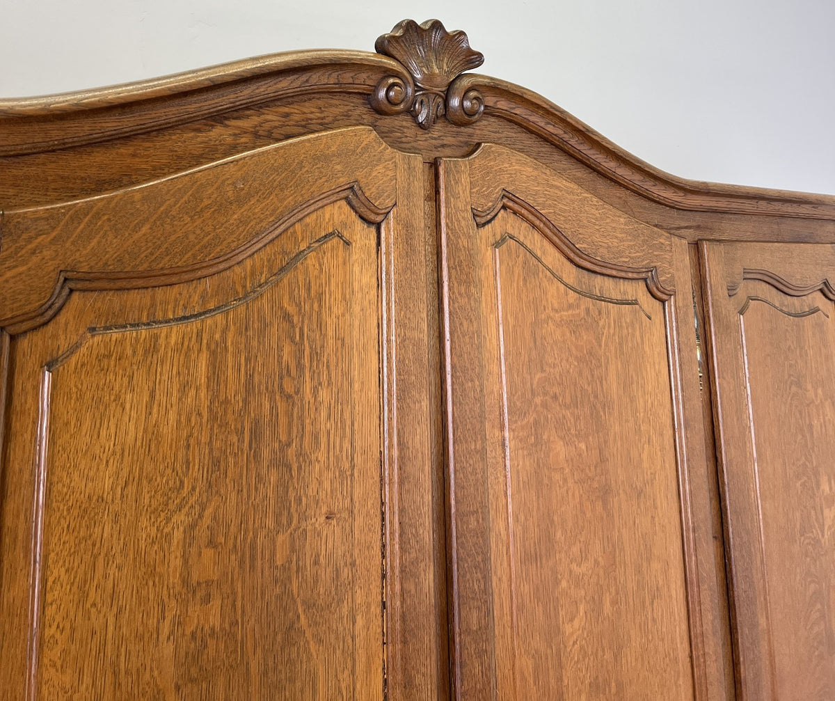 Wardrobe Vintage French Louis XVI Style Oak Four Door Carved Armoire LOT 6500